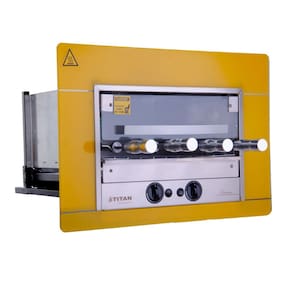Churrasqueira de Embutir a Gás Natural 4 Espetos 220v Amarelo Titanium