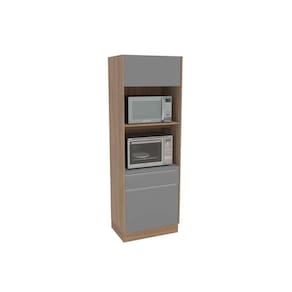 Paneleiro De Cozinha Campanele Com 2 Portas E 1 Gaveta 72cm Castanho-cinza - Politorno