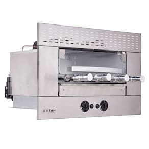Churrasqueira de Embutir a Gás Natural 4 Espetos 220v Painel Ventilado Age Titan