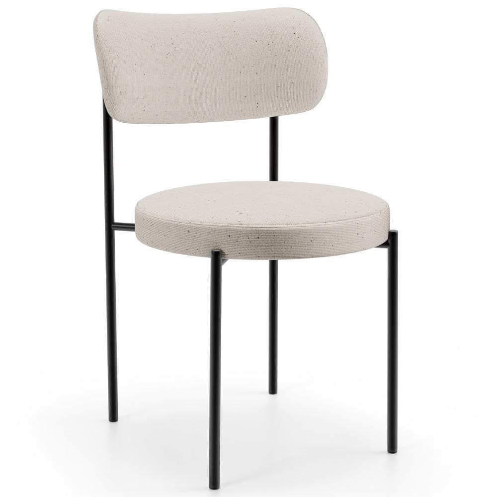 Cadeira Decorativa Estofada Para Sala De Jantar Louise L02 Linho Cru - Lyam Decor