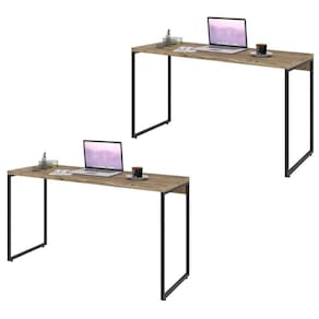 Kit 2 Mesas De Escritório Office 135Cm Estilo Industrial Prisma C08 Carvalho - Mpozenato