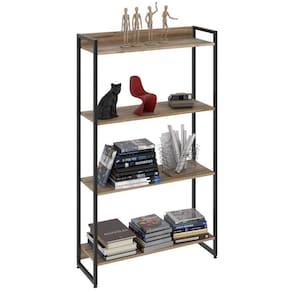 Estante Livreiro Multiuso Dynamica Industrial 80Cm 4 Prateleiras C08 Carvalho