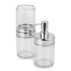 Kit Banheiro Acessórios Pia Acquaset Transparente 2 Peças