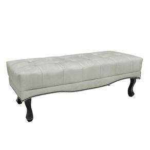Recamier Decorativo 160cm Loewe Veludo Pés De Madeira Prata