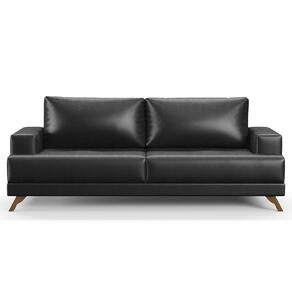Sofá 160Cm 2 Lugares Pés Curvos Santi Sintético D05 Preto - Mpozenato
