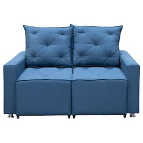 Sofá Retrátil 2 Lugares Bariloche 1.50cm Star Confort Azul Linho