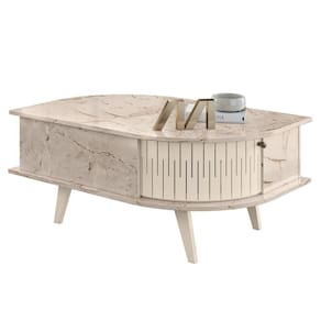 Mesa De Centro Com 1 Porta áquila Calacata Off White