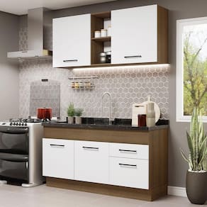 Cozinha Compacta 150002 Com Armário E Balcão Rustic/branco