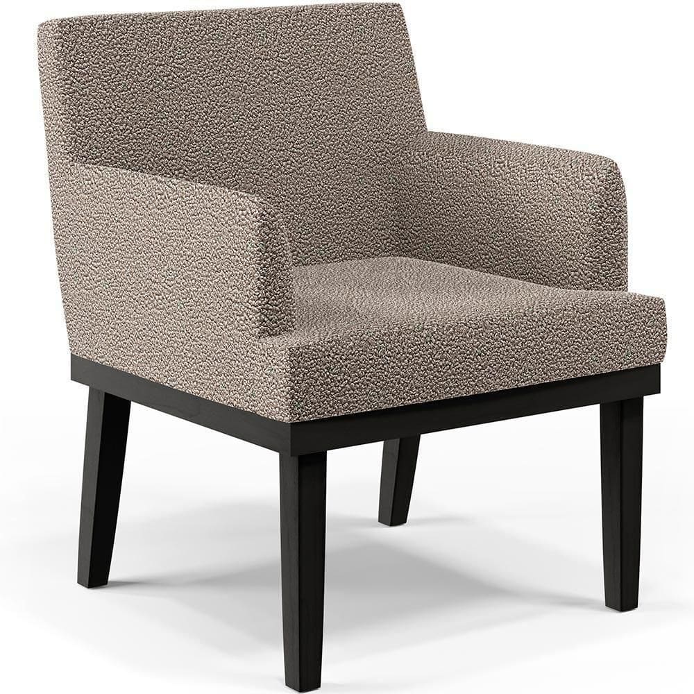 Poltrona Base Preto Beatriz Bouclê Bege