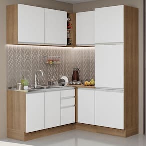 Cozinha Completa 329001 Com Armário E Balcão Rustic/Branco