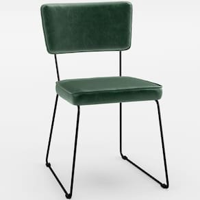 Cadeira Estofada Base Aço Facto Verde Musgo