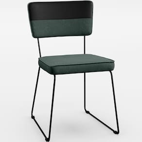 Cadeira De Jantar Allana L02 Faixa Preto Verde Musgo