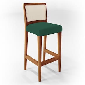 Banqueta Alta Cozinha Branco Zion L02 Verde Musgo