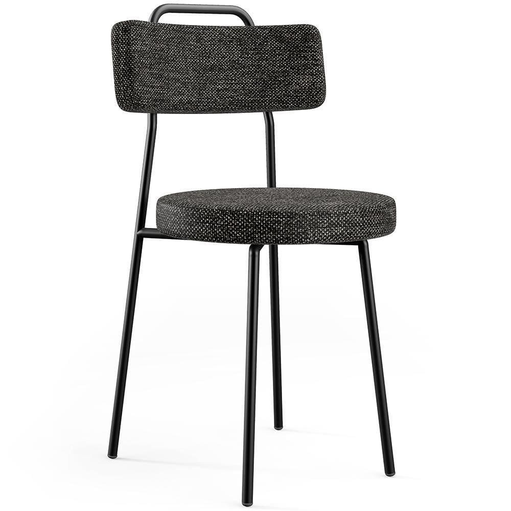 Cadeira Estofada Para Sala De Jantar Barcelona F01 Chumbo