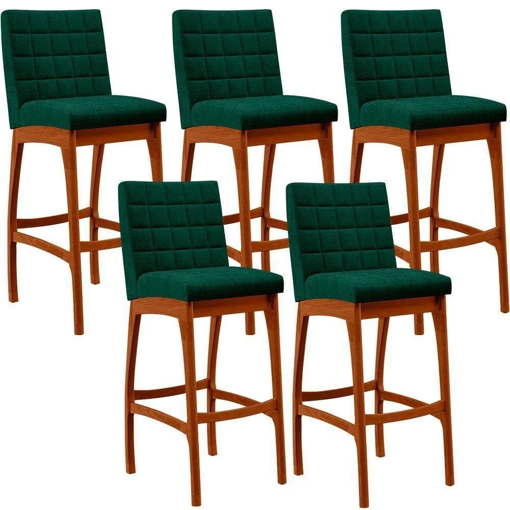 Kit 05 Banquetas Altas Mila Bouclê Verde