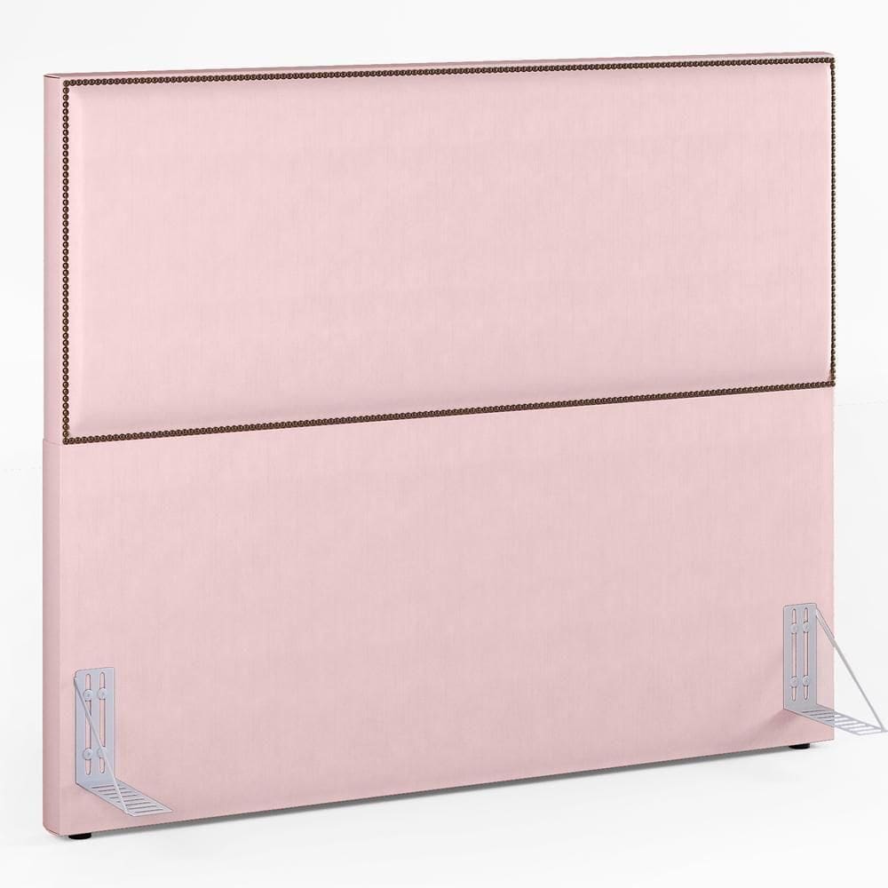 Cabeceira Box Casal King Com Tachas 195 Cm Suede Rosê