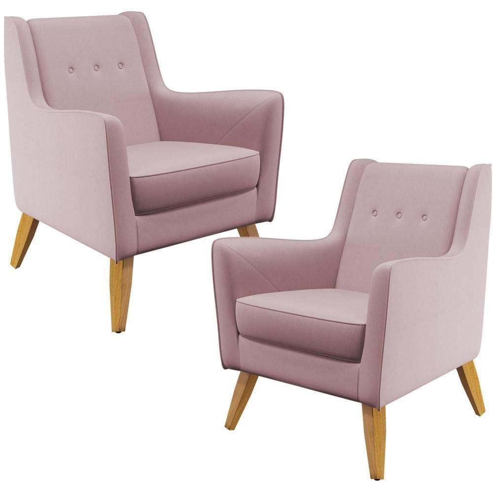 Kit 02 PoltronasTaroba D02 Veludo Rosê C-305