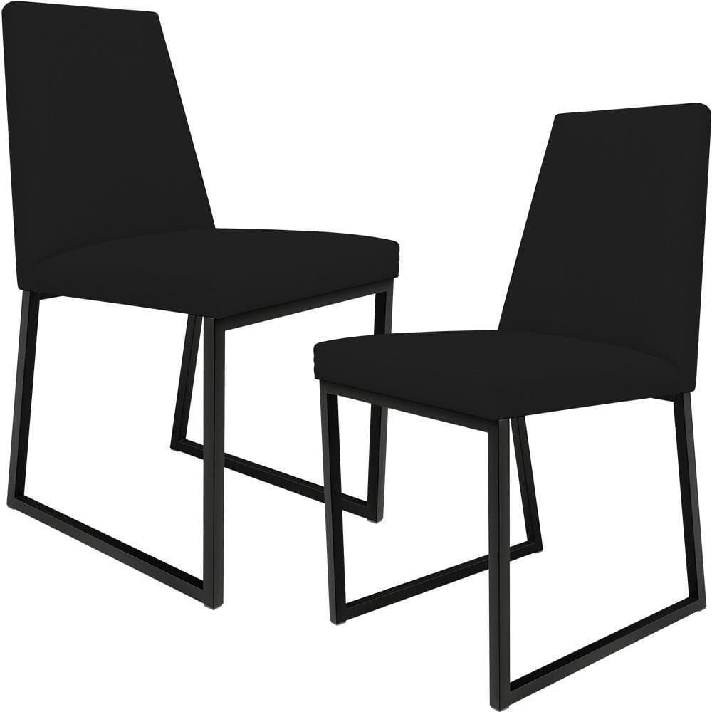 Kit 02 Cadeiras Sala De Jantar L02 Corano Preto