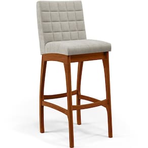 Banqueta Alta Para Cozinha Fixa Mila B04 Bouclê Creme