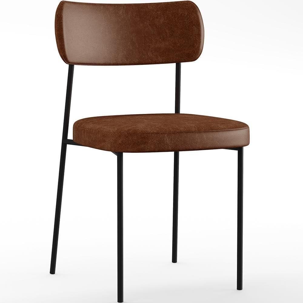 Cadeira Estofada Para Sala De Jantar Melina F01 Marrom