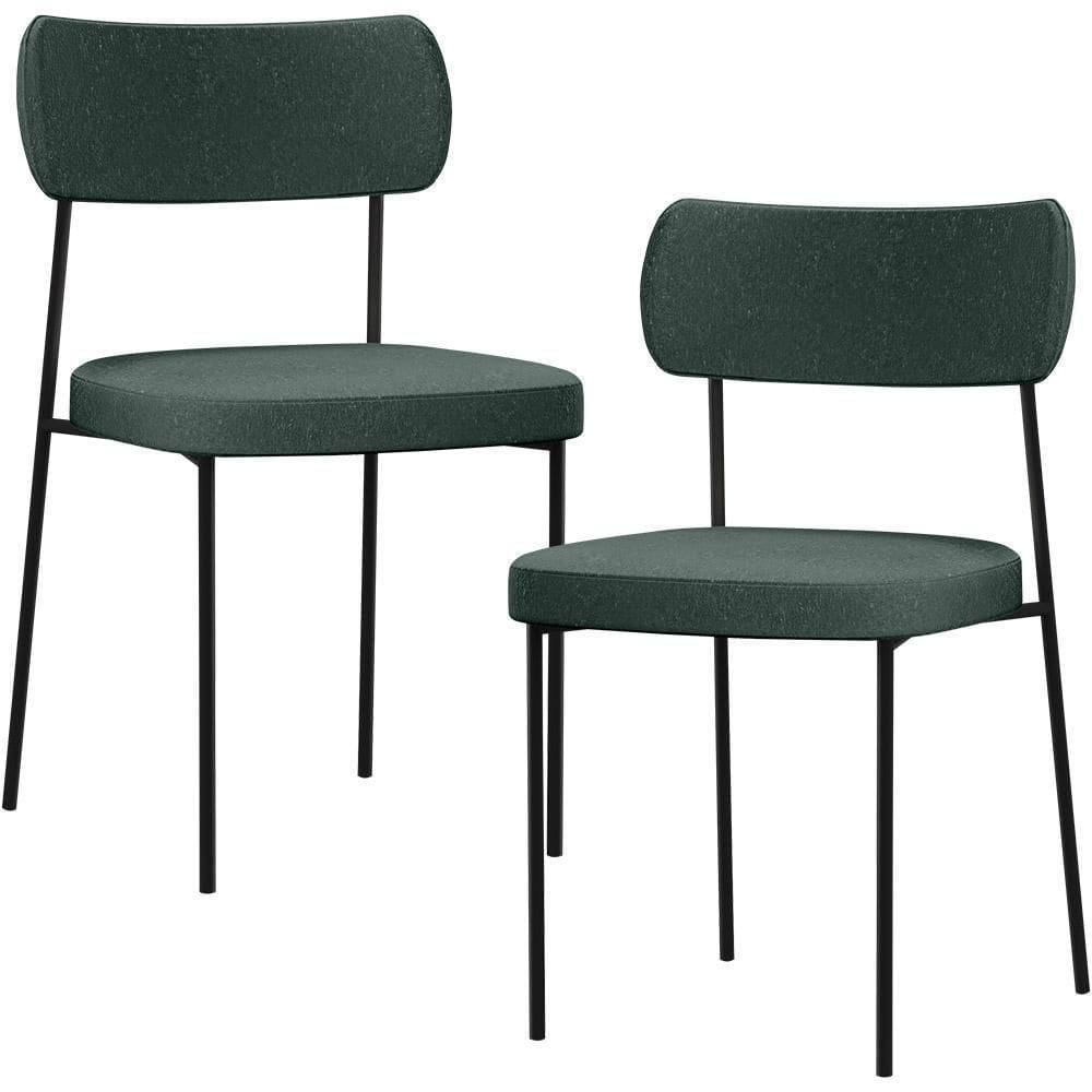 Kit 02 Cadeiras Para Sala De Jantar L02 Verde