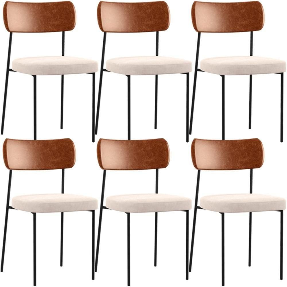 Kit 06 Cadeiras Sala De Jantar L02 Camel Suede Bege