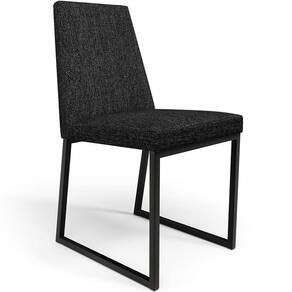 Cadeira Para Sala De Jantar Base Aço Preto L02 Chumbo