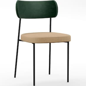 Cadeira Para Sala De Jantar L02 Verde Musgo Bege Escuro