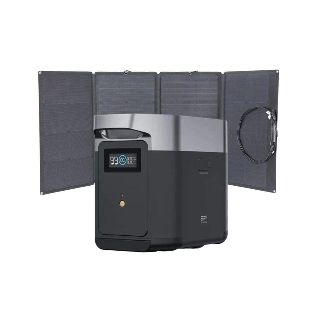 Kit Estação de Energia Portátil Delta 2 e Painel Solar Portátil Dobrável 160w Ecoflow