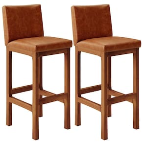 Kit 02 Banquetas Altas Para Cozinha Sala De Jantar Fixa Alya L02 Couríssimo Camel