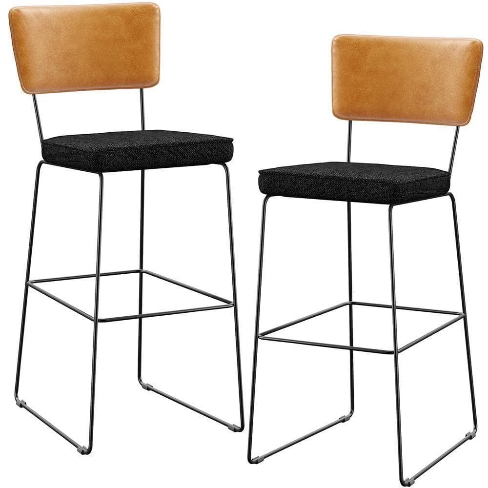 Kit 02 Banquetas Altas Whisky Linho Chumbo