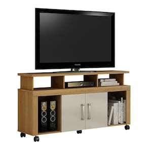Rack Espanha Cinamomo/Off White Para Tv Até 47" Valdemóveis