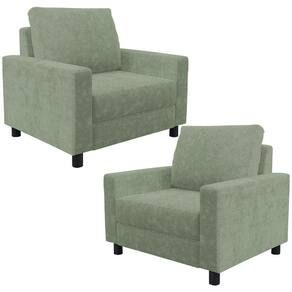 Kit 02 Poltronas Decorativa Para Sala De Estar E Recepção Malta L02 Bouclê Oliva