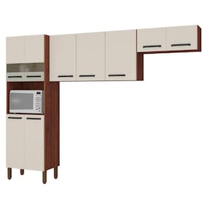 Armário Para Cozinha Compacto Toledo Nogueira Off White