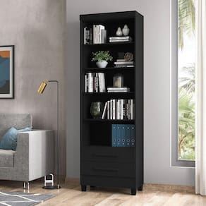 Livreiro Multiuso 2 Gavetas 3420 Qmovi Preto