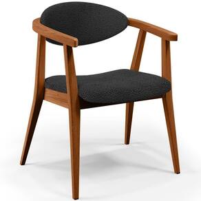 Poltrona Decorativa Para Sala De Estar E Recepção Cecília L02 Bouclê Preto