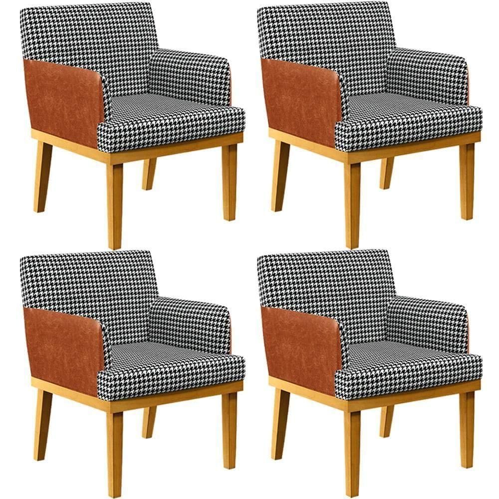 Kit 04 Poltronas Base Mel Beatriz Couríssimo Camel