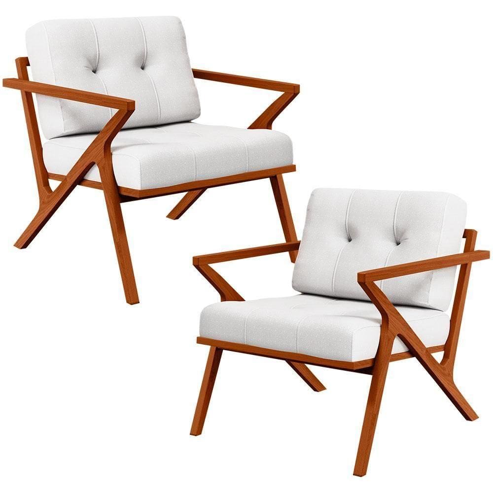 Kit 02 Poltronas Com Cintas De Corano Laís B04 Facto Branco