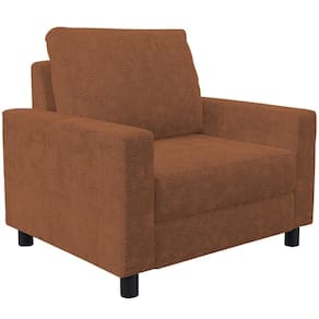 Poltrona Decorativa Para Sala De Estar E Recepção Malta L02 Bouclê Terracota