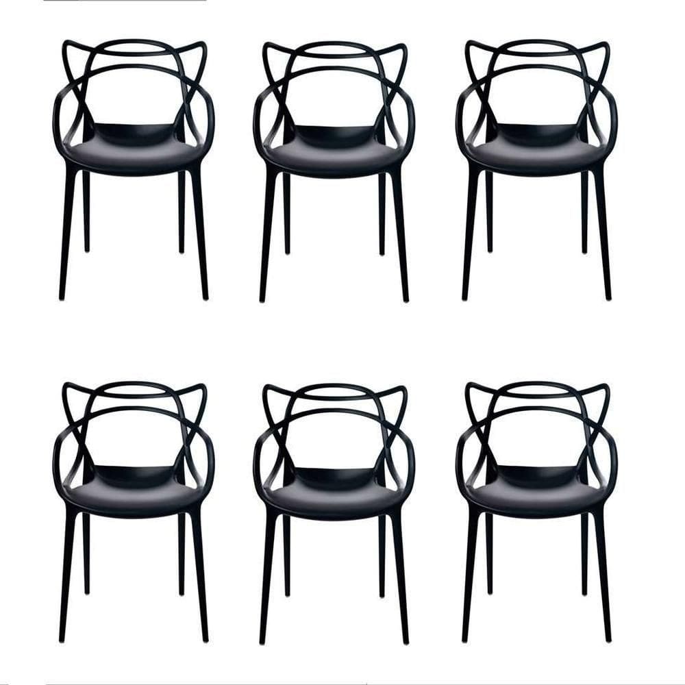 Conjunto 6 Cadeiras Allegra Preto
