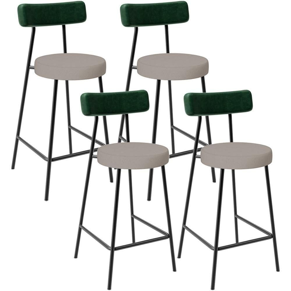 Kit 04 Banquetas Baixa Cozinha E Sala Jantar Bancada Milão L02 Facto Verde Linho Bege