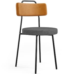 Cadeira Decorativa Estofada Sala Jantar Barcelona L02 Couríssimo Whisky Linho Cinza Escuro