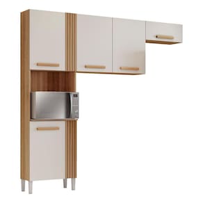 Cozinha Compacta Com 05 Portas Juma Cor Atacama Off White Aramóveis