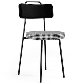 Cadeira Para Cozinha Sala De Jantar Barcelona L02 Couríssimo Preto Pied Poule