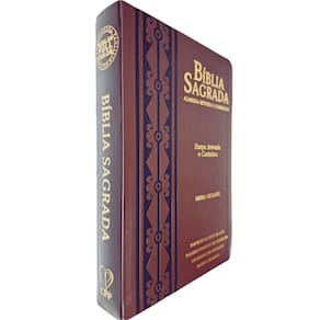 Bíblia Sagrada ARC FC Capa PU Luxo Arabesco Café e Preta PDA PJV PED MC Harpa Avivada e Corinhos Letra Gigante CPP