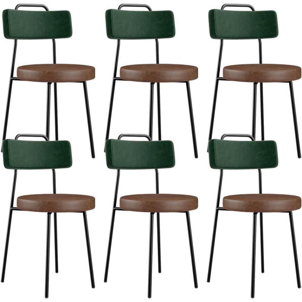 Kit 06 Cadeiras Estofada Para Sala Jantar Barcelona L02 Facto Verde Musgo Couríssimo Marrom - Lyam