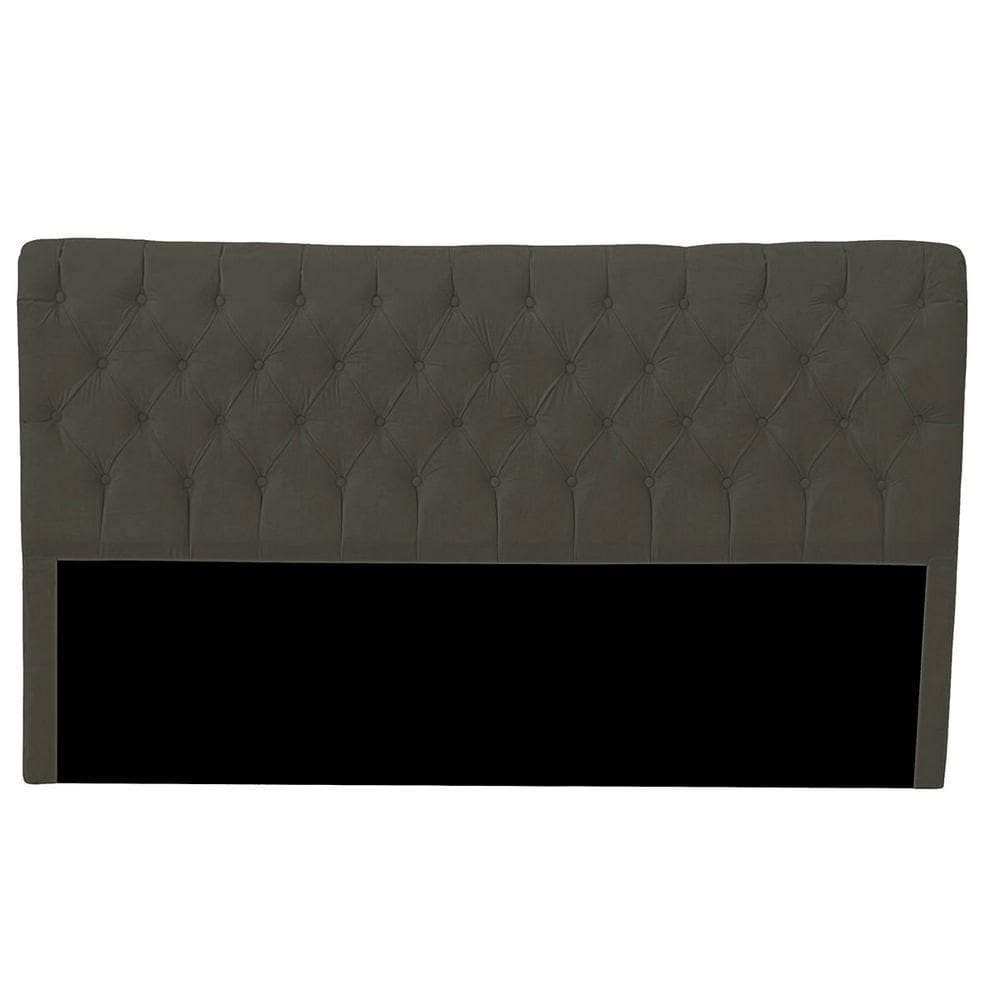 Cabeceira Casal King Size Estofada Para Cama Box Glass Veludo Cor Tabaco