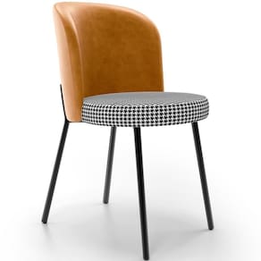 Cadeira Para Sala De Jantar Estofada Gavi L02 Couríssimo Whisky Pied Poule