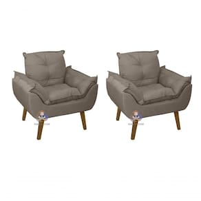 Kit 02 Poltrona Decorativa Opala Capuccino Smf Decor