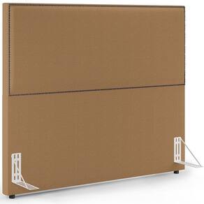 Cabeceira Box Casal King Com Tachas 195 Cm Vicenza L02 Bouclê Mostarda